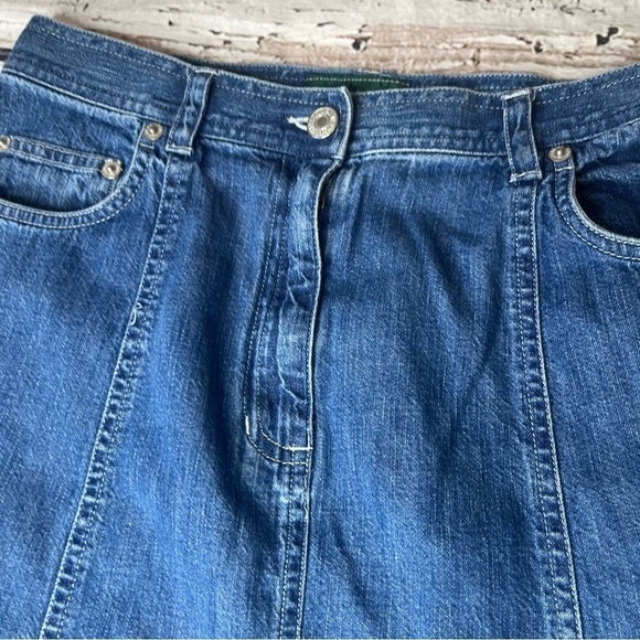Lauren Ralph Lauren A-Line Denim Skirt Size 8P - Picture 5 of 9